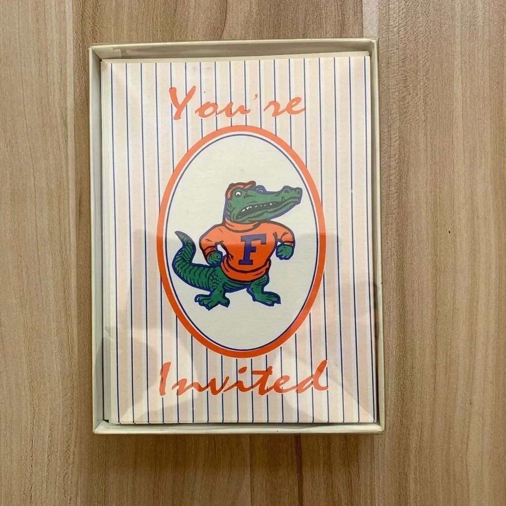 New Vintage University of Florida UF Gators Party Invitations 10 Count Pack